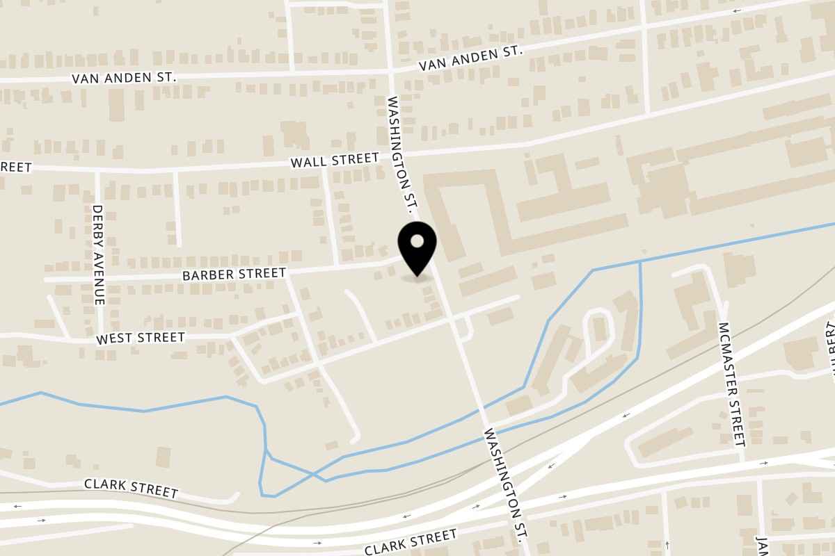 Map showing the location of Balloons Restaurant & Catering on 65 Washington St in Auburn